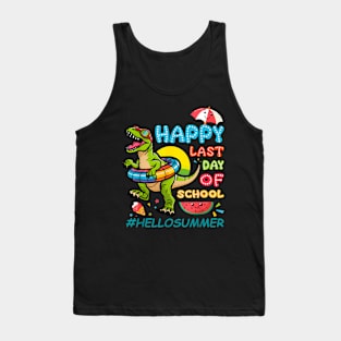 Happy Last Day Of School Graduation Hello Summer Dinosaur Tank Top